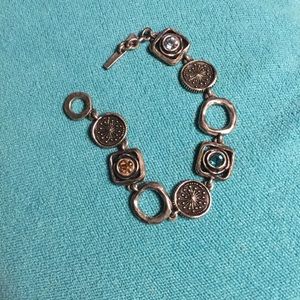 Vintage link bracelet, hook closure. 7-1/4"